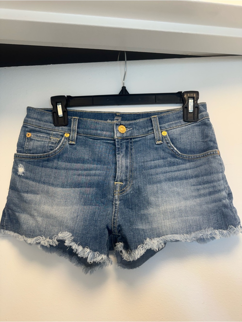 7 for all mankind cut off denim shorts